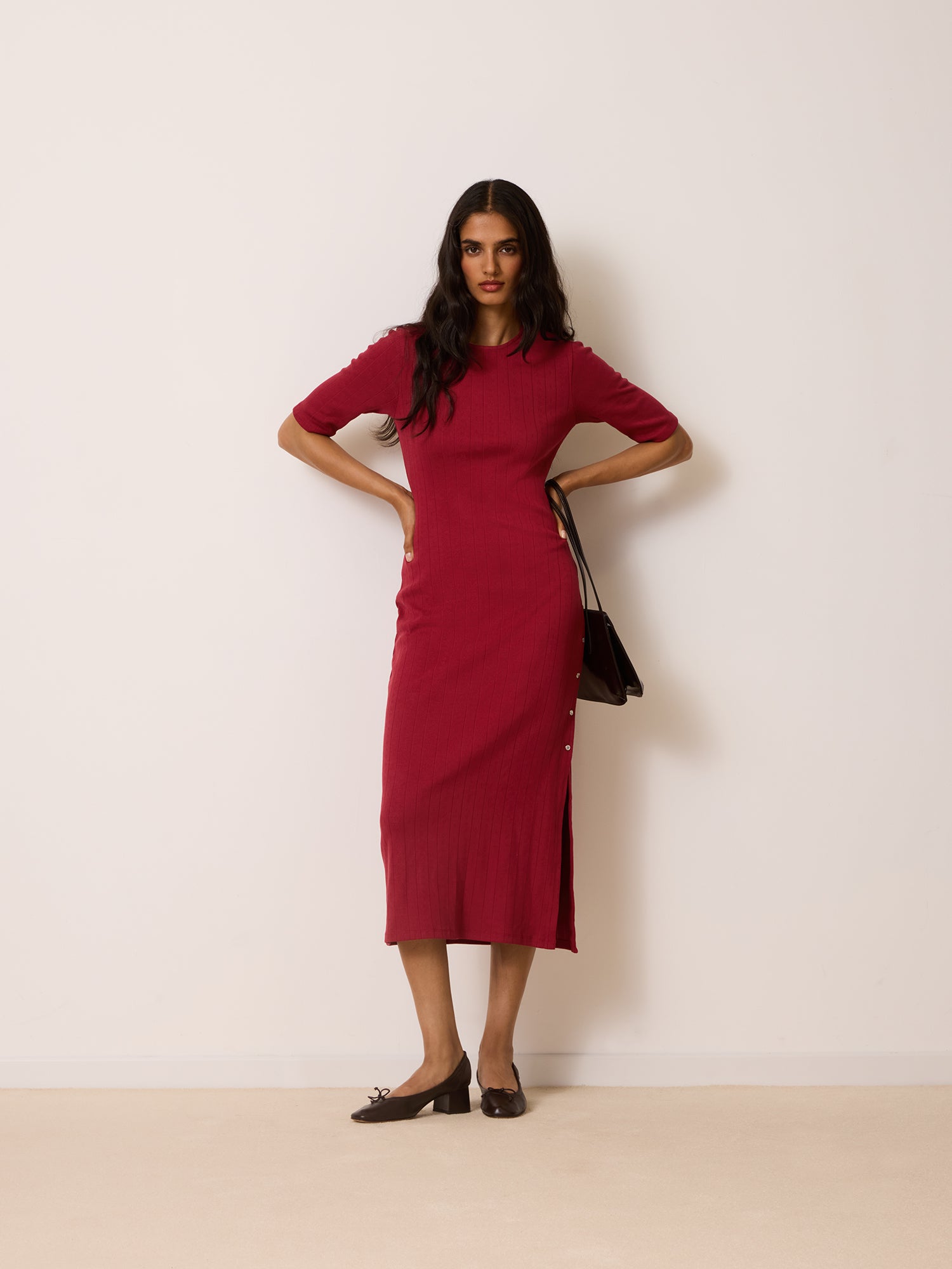 Robe VIVIANNA - POINTELLE  BORDEAUX