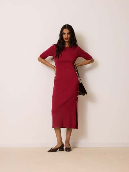 Robe VIVIANNA - POINTELLE  BORDEAUX
