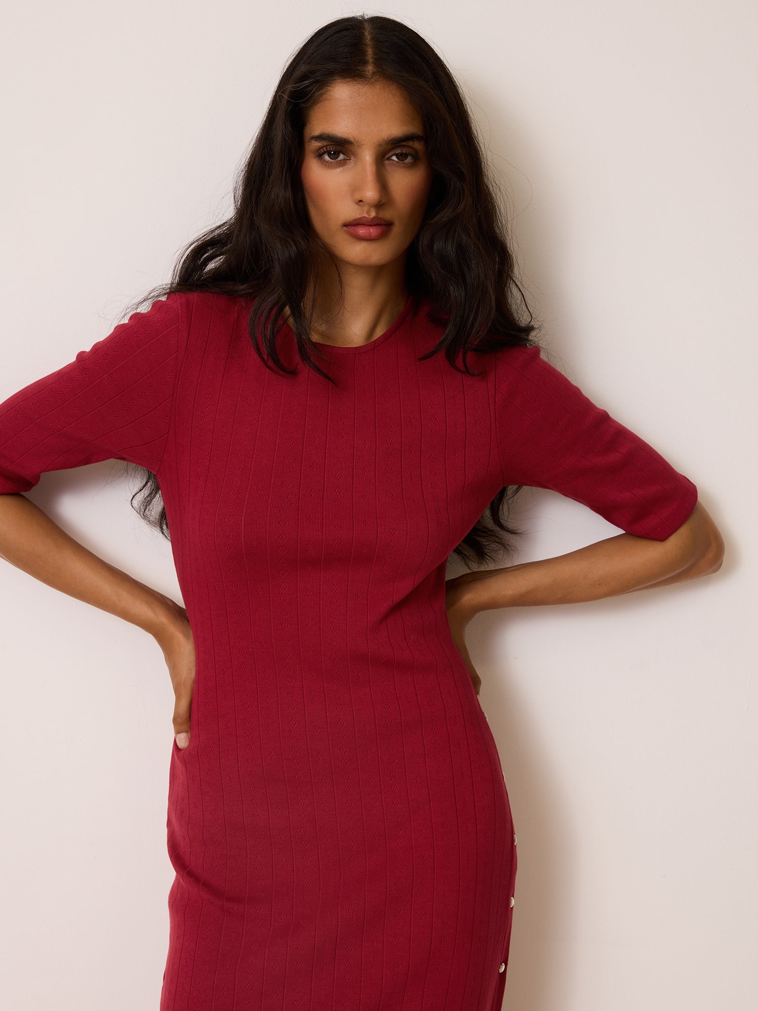 Robe VIVIANNA - POINTELLE  BORDEAUX