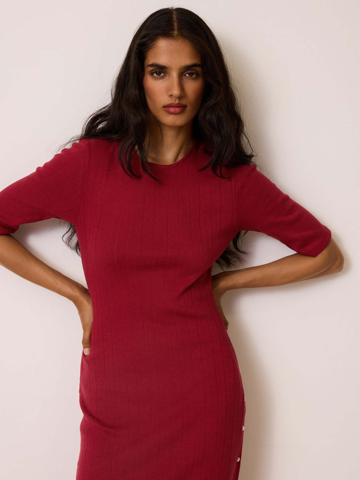 Robe VIVIANNA - POINTELLE  BORDEAUX