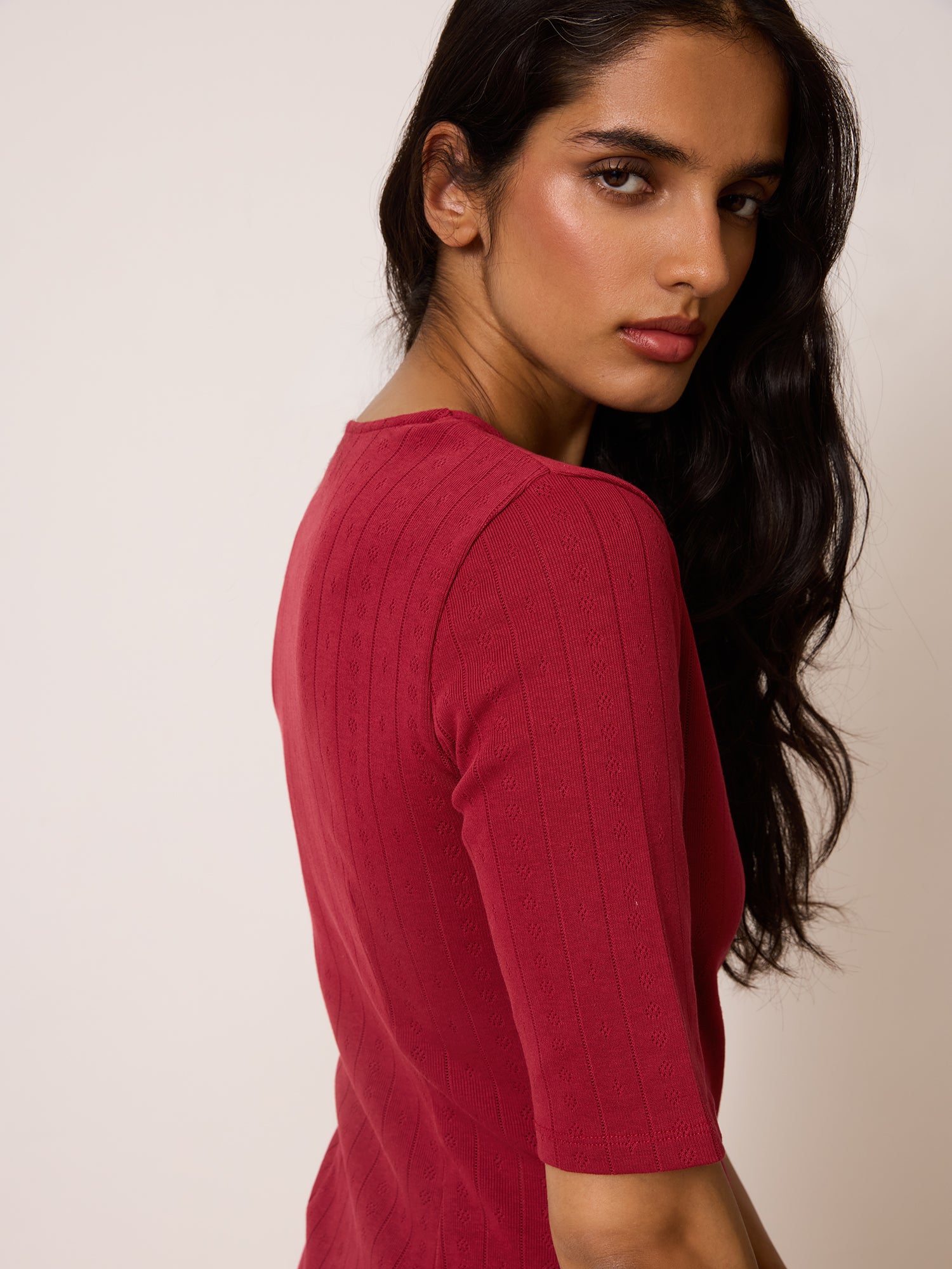 Robe VIVIANNA - POINTELLE  BORDEAUX
