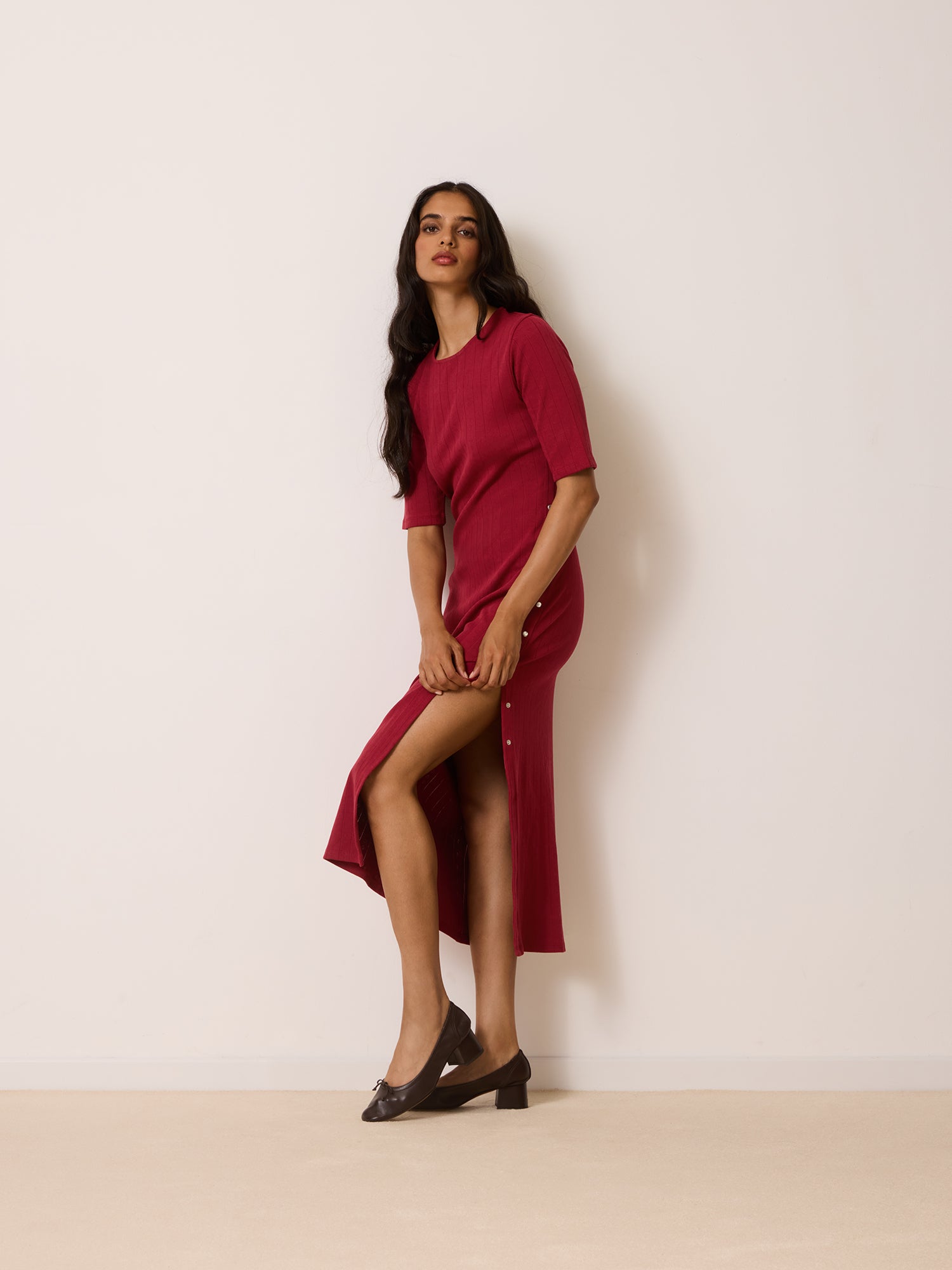 Robe VIVIANNA - POINTELLE  BORDEAUX
