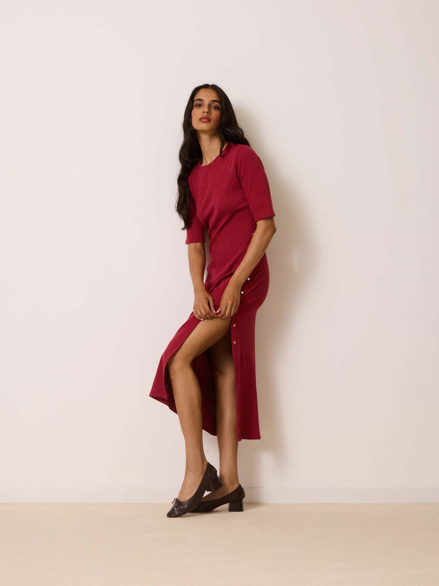Robe VIVIANNA - POINTELLE  BORDEAUX