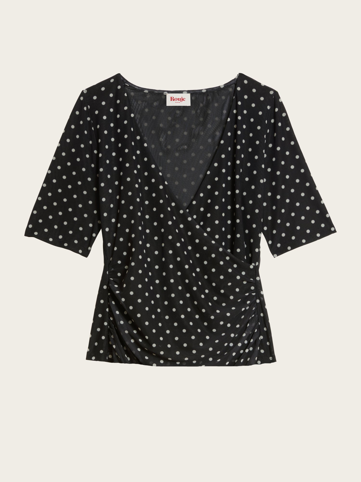 Top YURA - Pois Carmen Noir