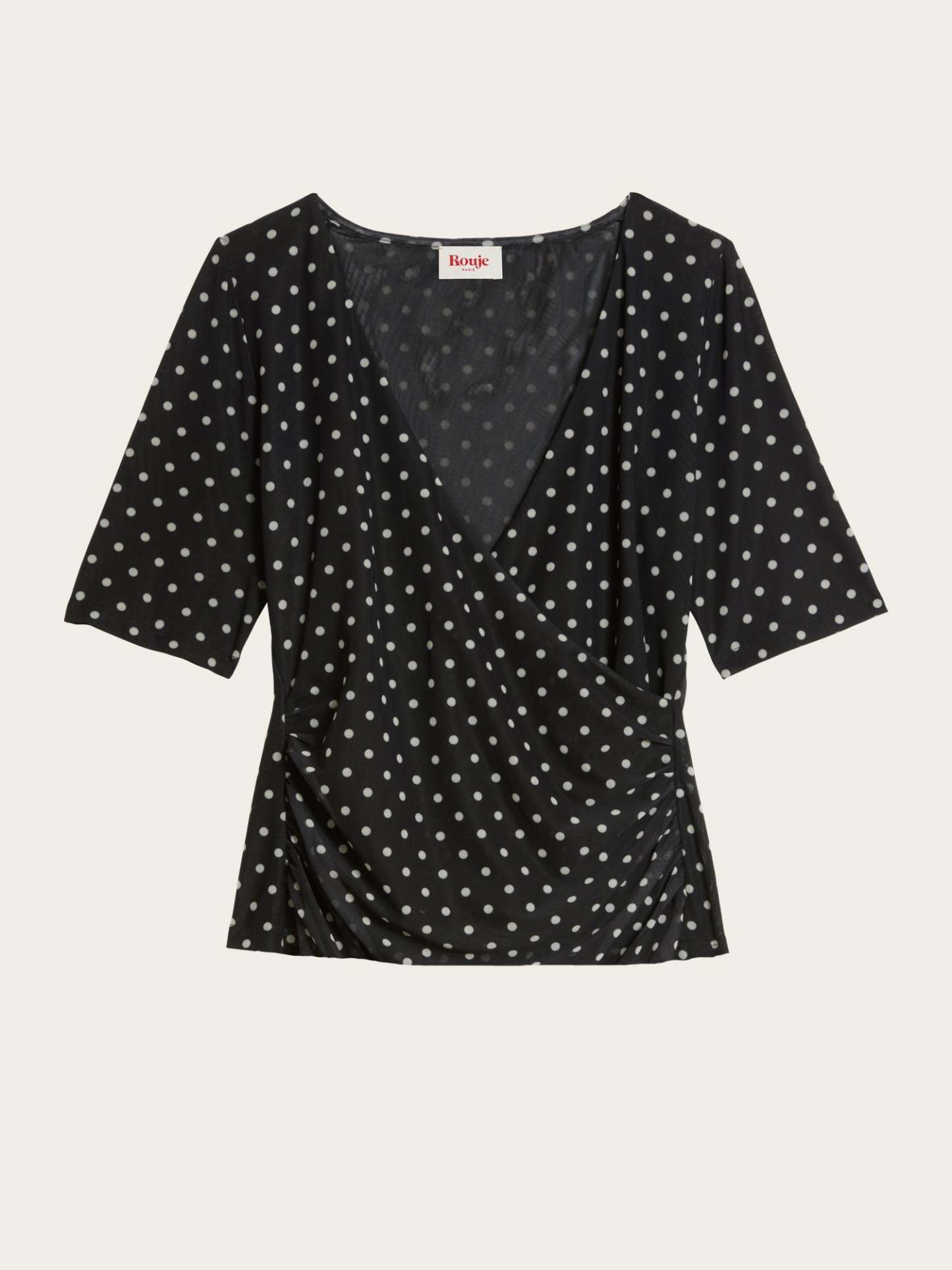 Top YURA - Pois Carmen Noir