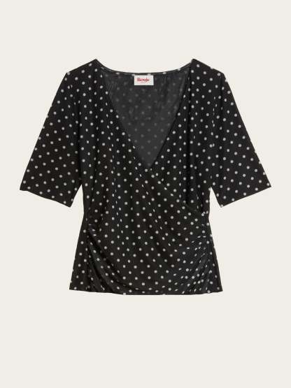 Top YURA - Pois Carmen Noir
