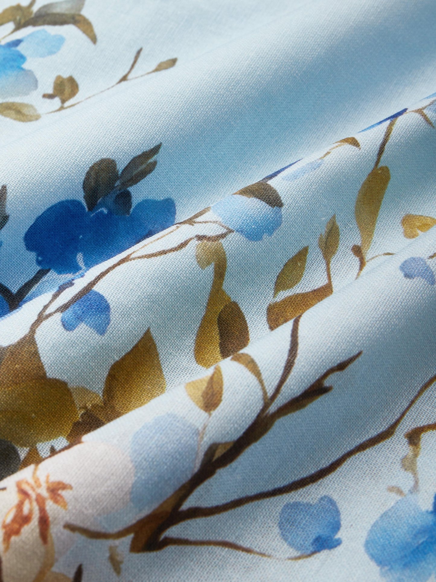 Maxi Linen Dress , Sleeveless, Round Neck, Floral, Button Design, French Vintage, Sky Blue - Sky Blue