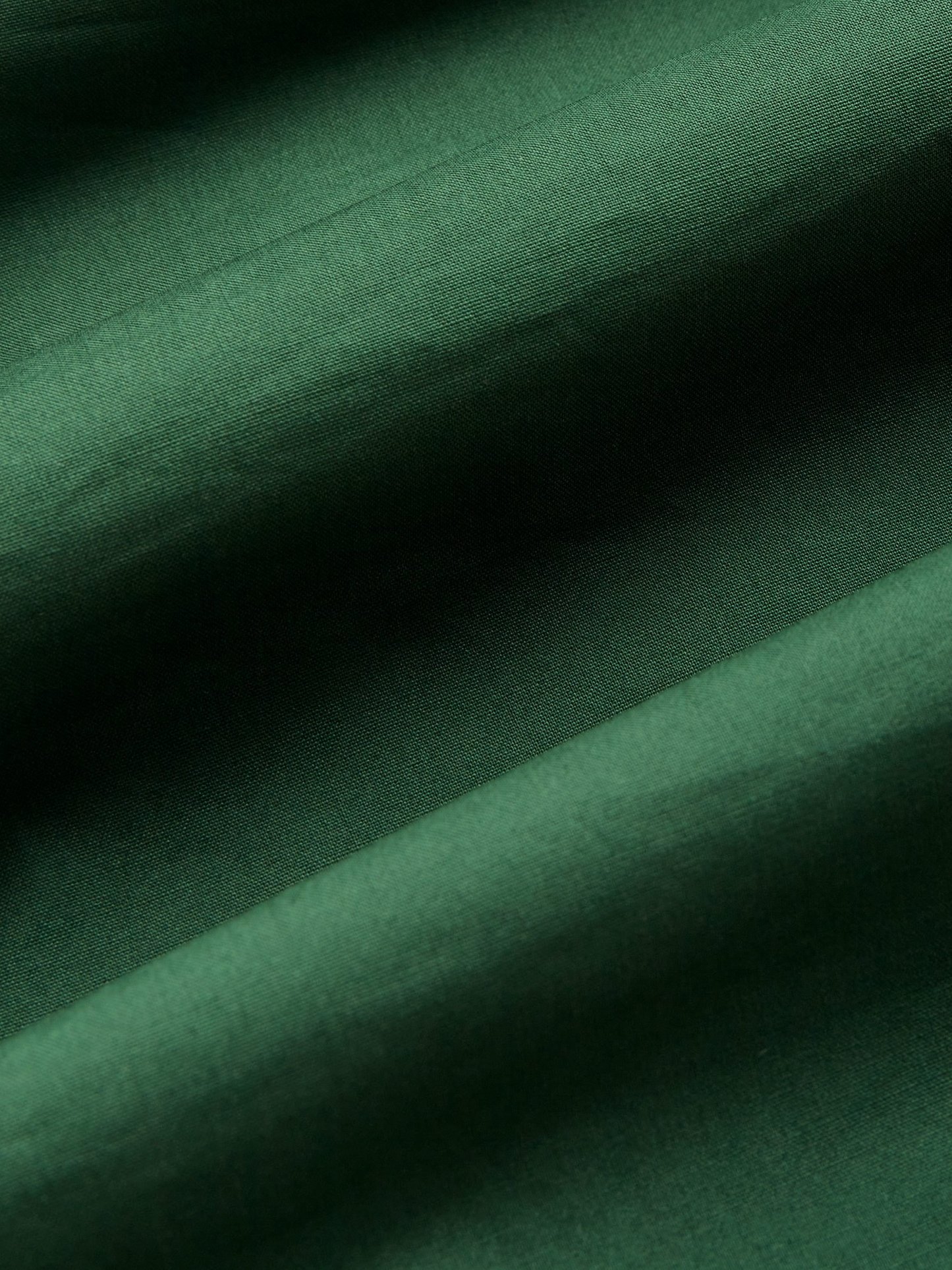 Cotton Maxi Dress, Balloon Sleeve, V neck, Plain, Vintage, Dark Green - Dark Green