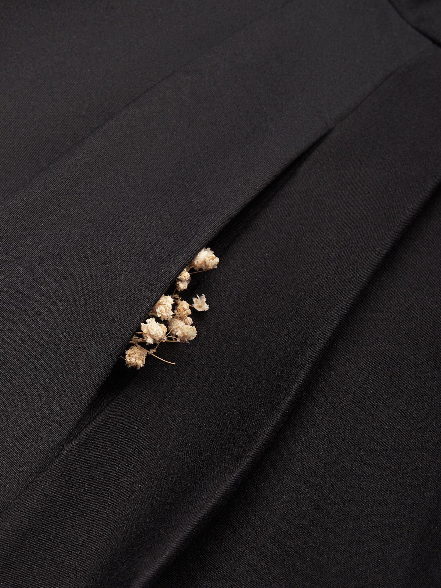 Midi Cotton Dress, Half Sleeve, Shawl Collar, Plain, Pocket Design, Vintage, Black - Black