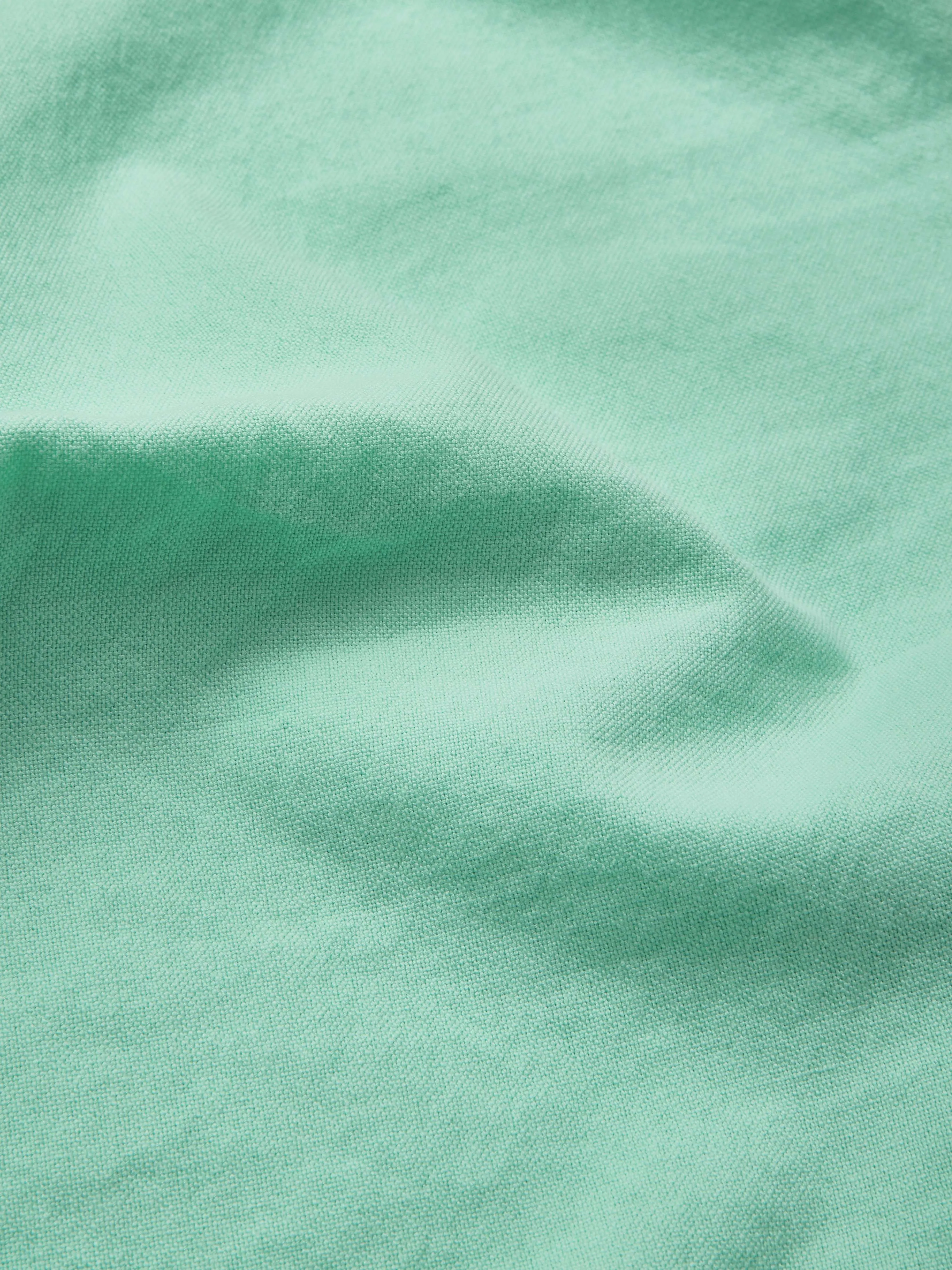 Maxi Cotton Dress , Cap Sleeves, Shawl Collar, Plain, Button Design, Vintage,  Light Green - Lightgreen