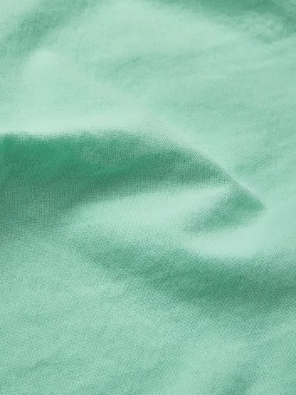 Maxi Cotton Dress , Cap Sleeves, Shawl Collar, Plain, Button Design, Vintage,  Light Green - Lightgreen