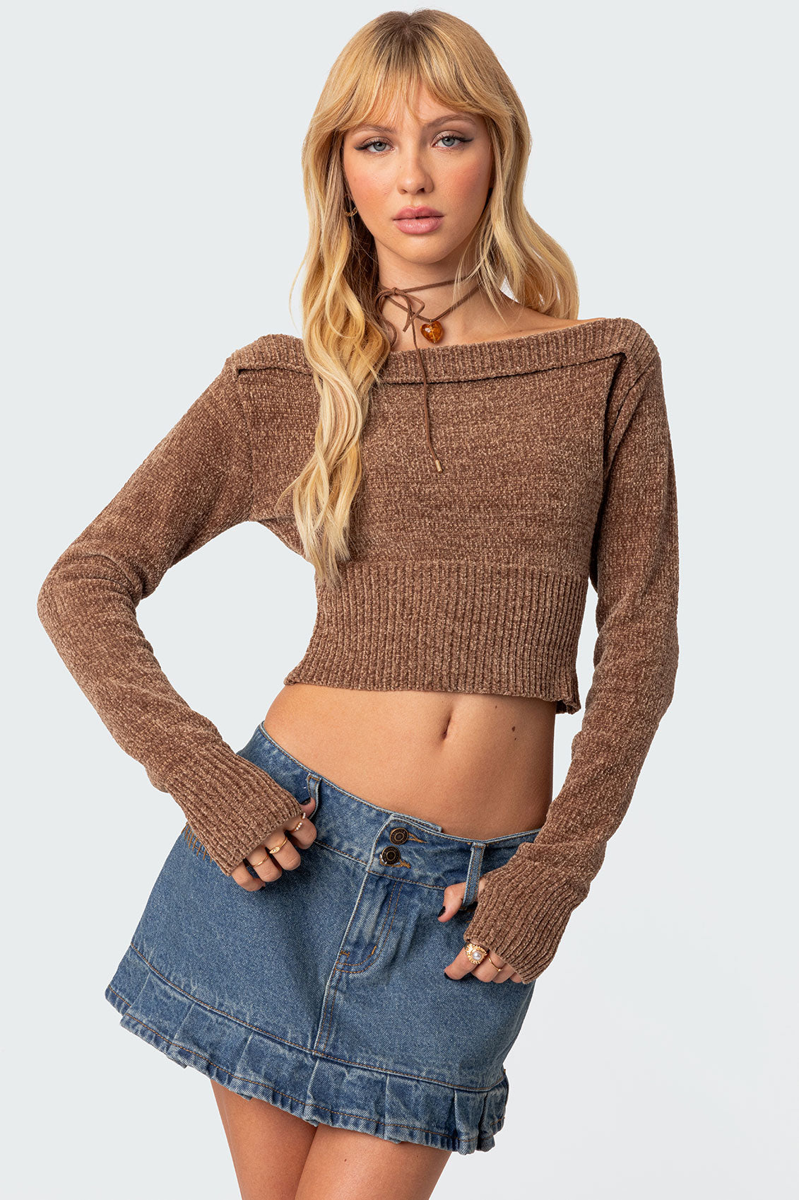 Farrah Knit Top - BROWN