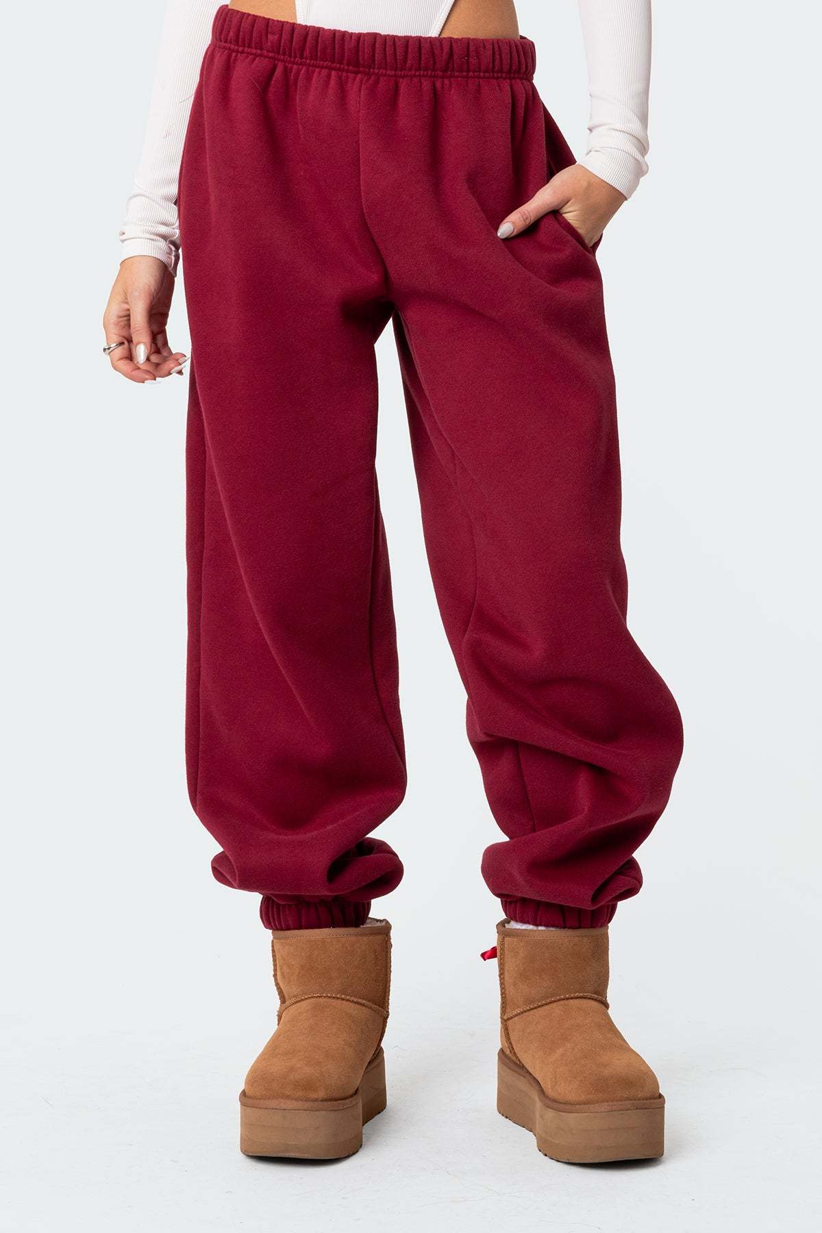 Clark Oversized Sweatpants - BURGUNDY