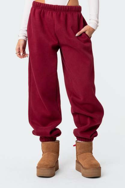 Clark Oversized Sweatpants - BURGUNDY