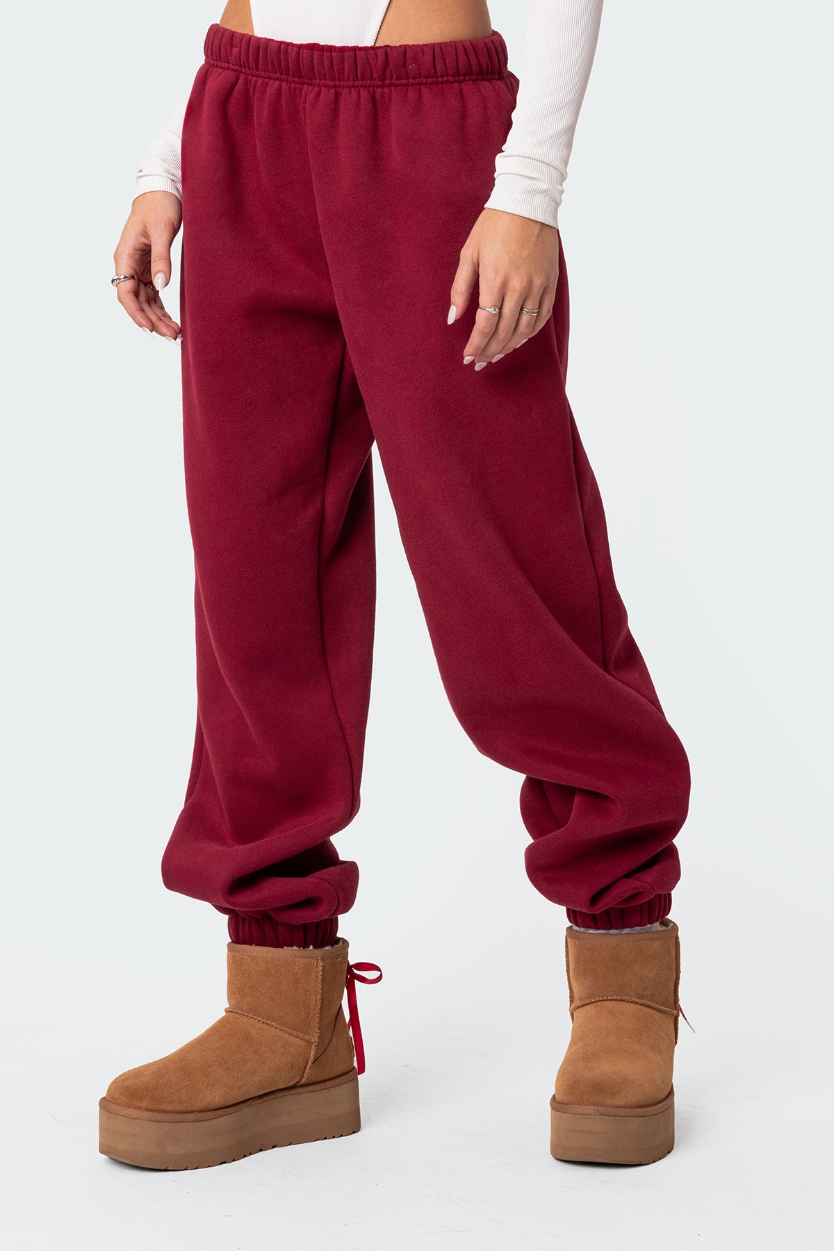 Clark Oversized Sweatpants - BURGUNDY