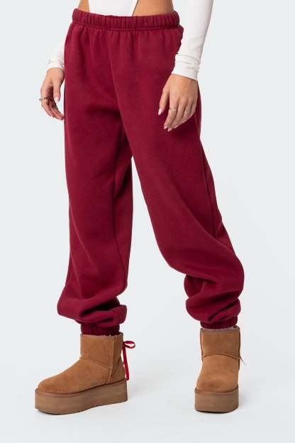 Clark Oversized Sweatpants - BURGUNDY