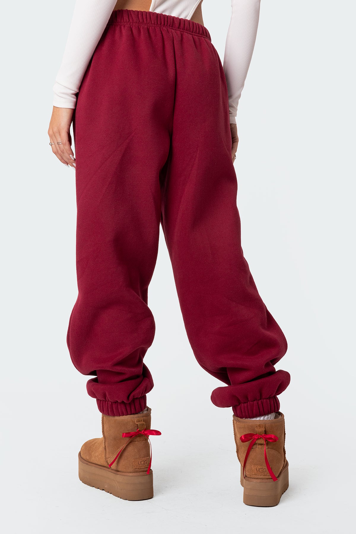Clark Oversized Sweatpants - BURGUNDY