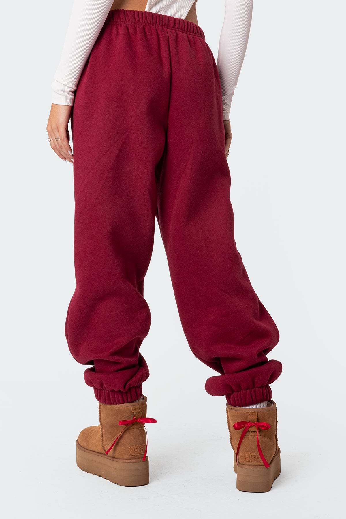 Clark Oversized Sweatpants - BURGUNDY