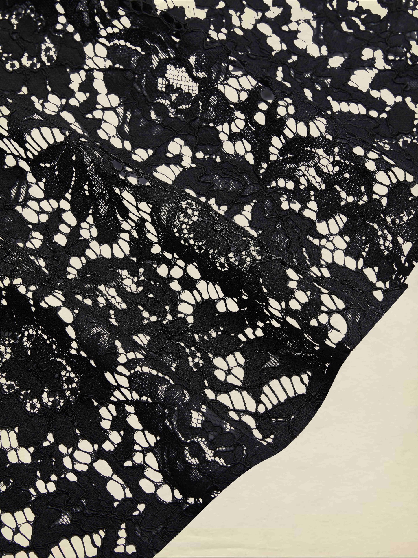 Maxi  Skirt, Floral, Lace, Vacation, Vintage, Black - Black