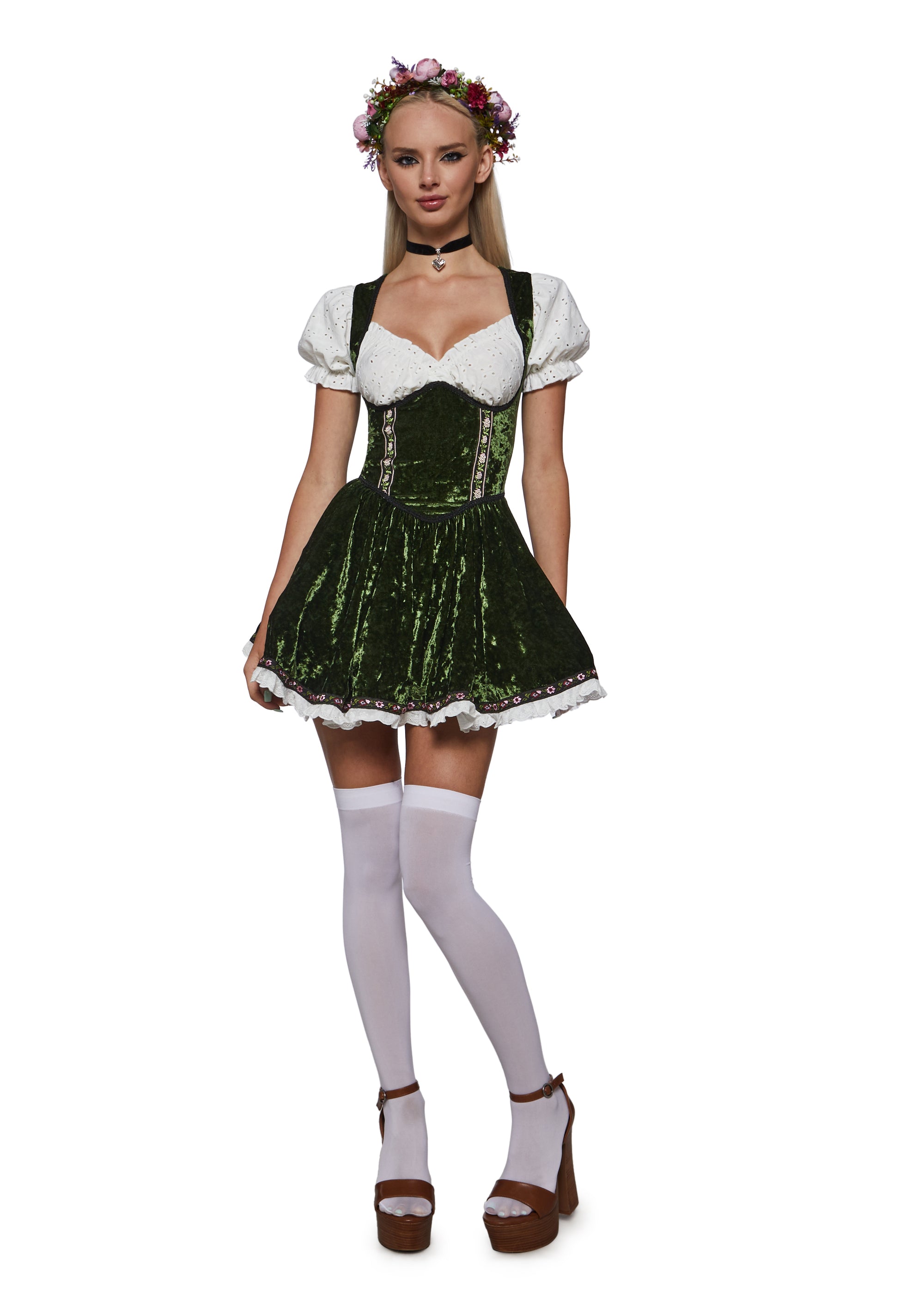 Bavarian Maiden Dress Costume - GREEN