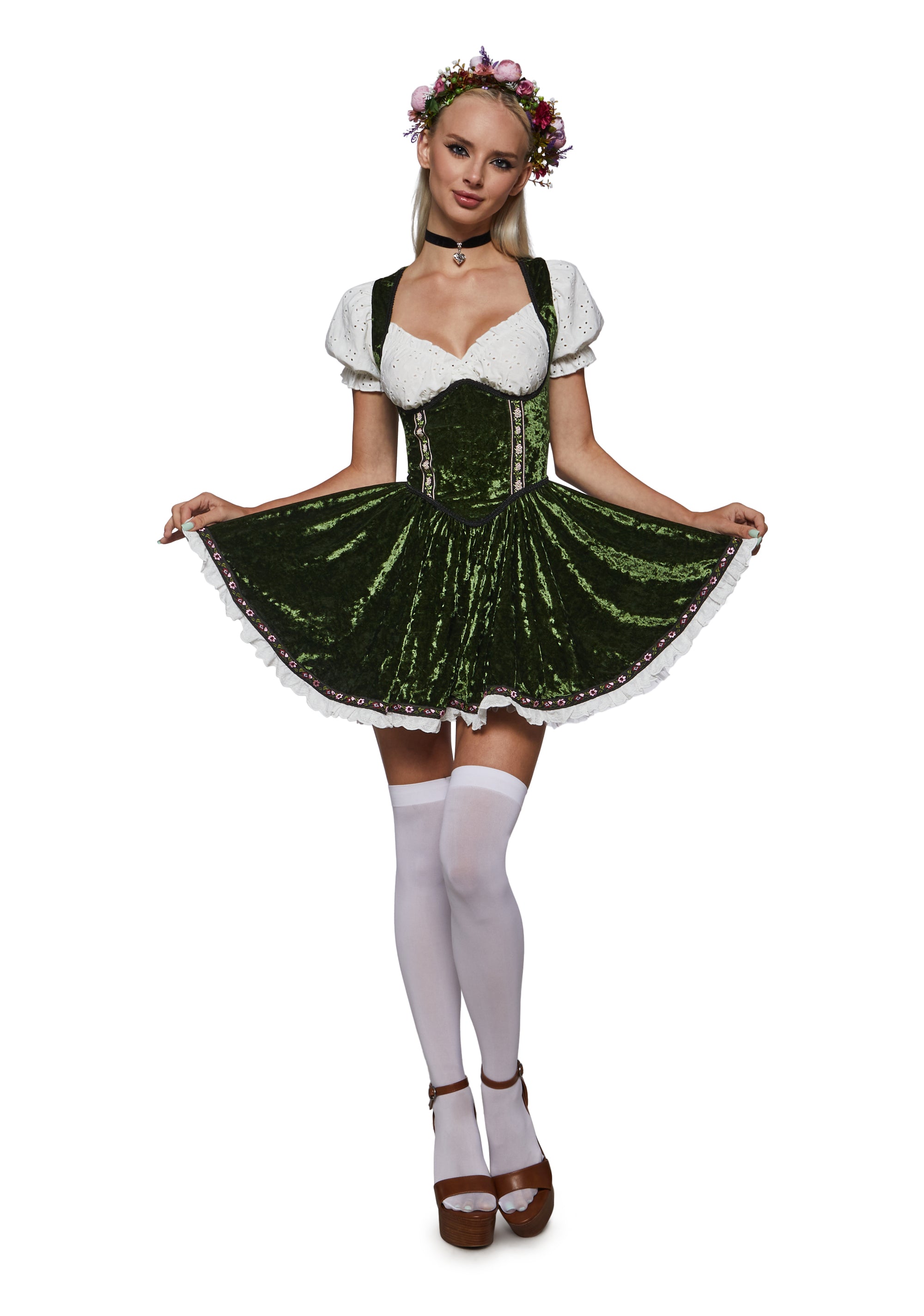 Bavarian Maiden Dress Costume - GREEN