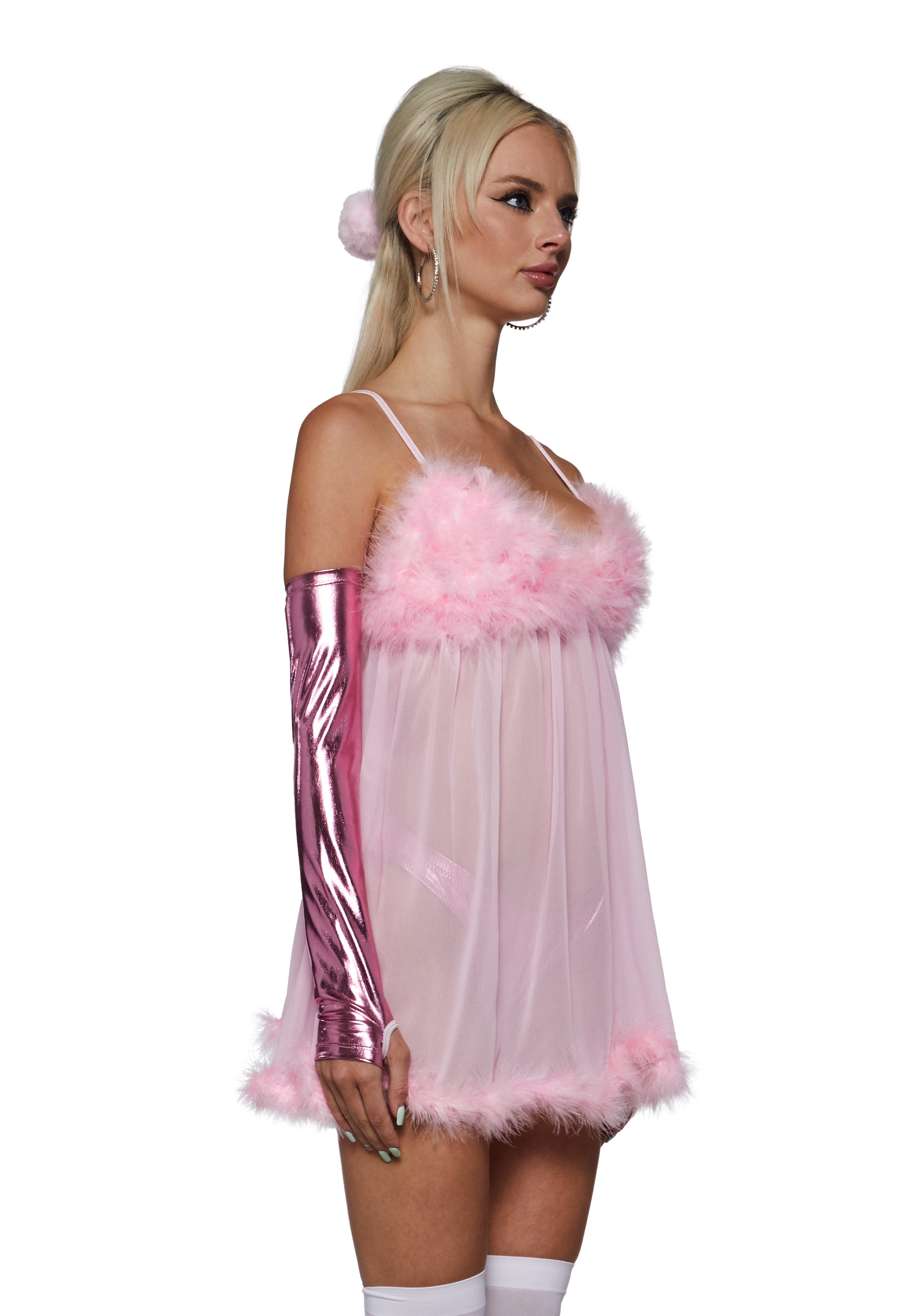 Fembot Babe Costume - Pink - PINK