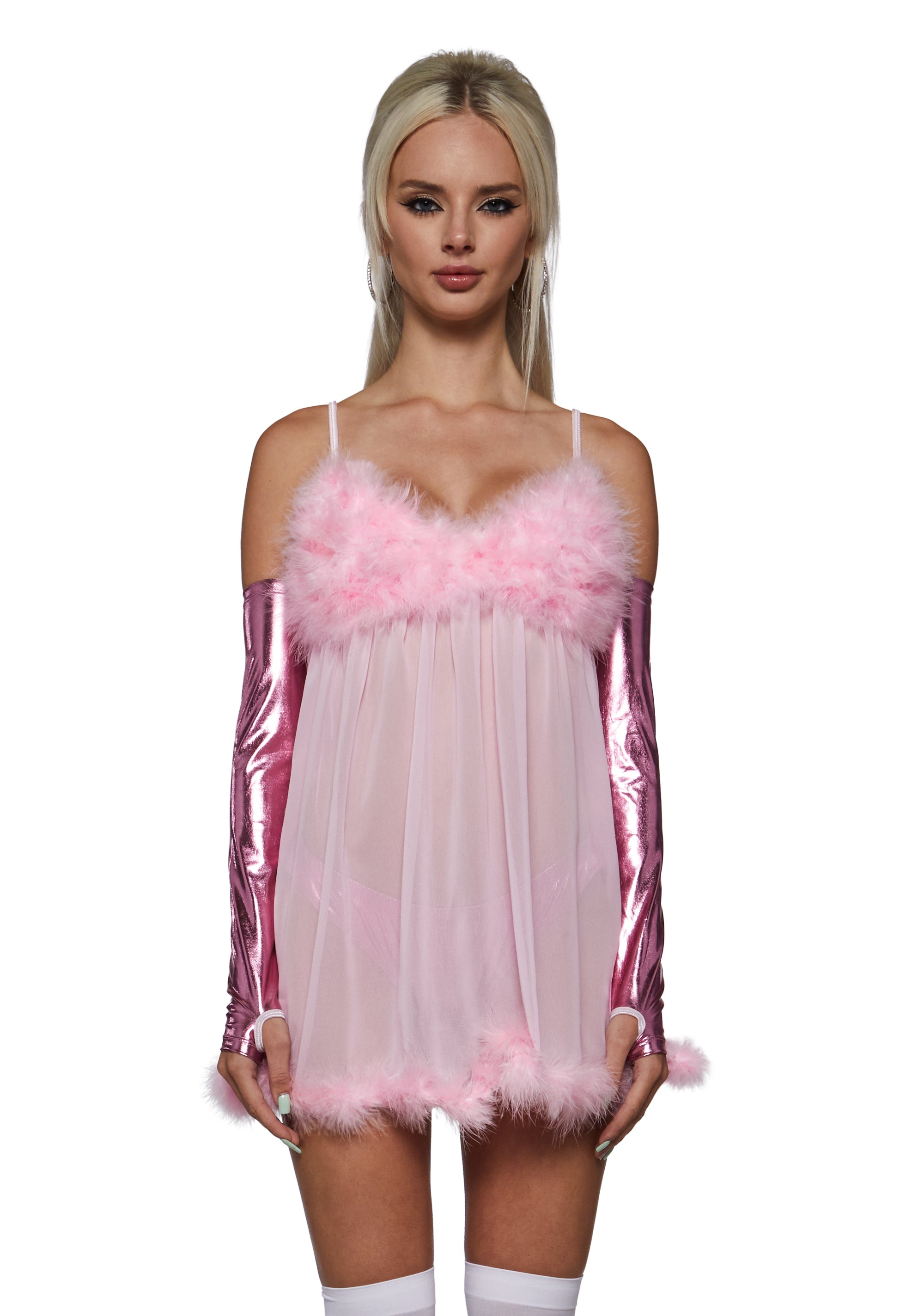 Fembot Babe Costume - Pink - PINK