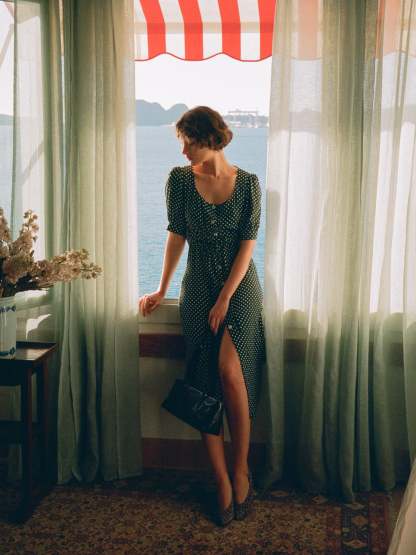 Robe JULIA - POIS VERT