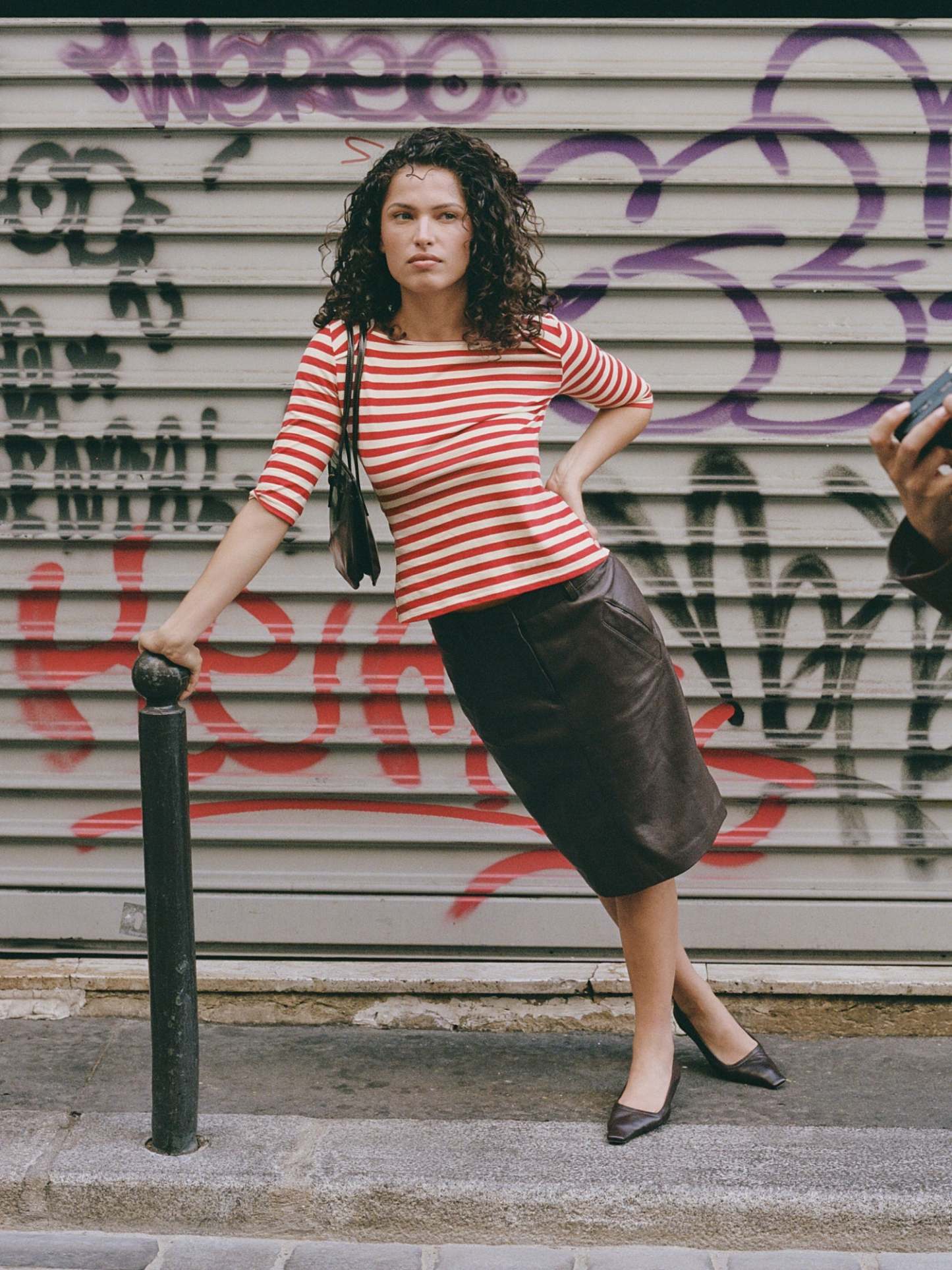 Jupe RENEE - CUIR CACHOU