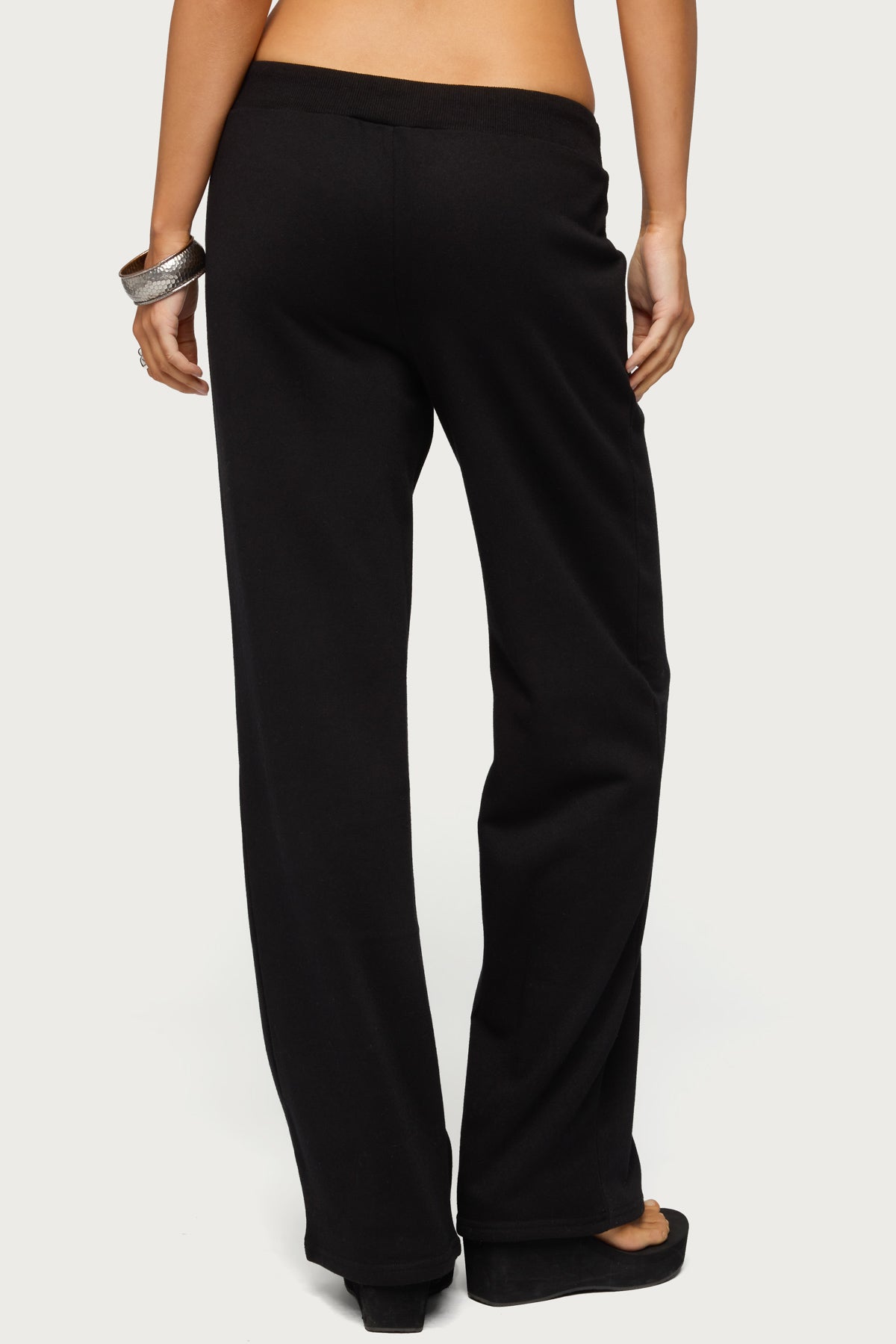 Quinn Straight Leg Sweatpants - BLACK