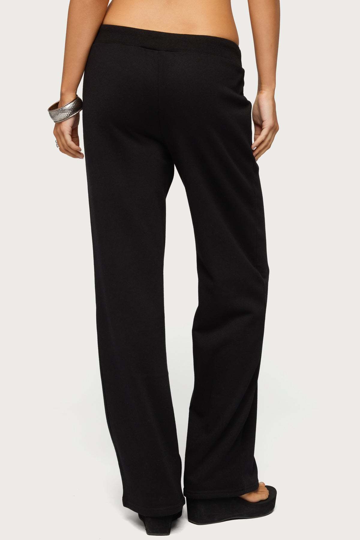 Quinn Straight Leg Sweatpants - BLACK