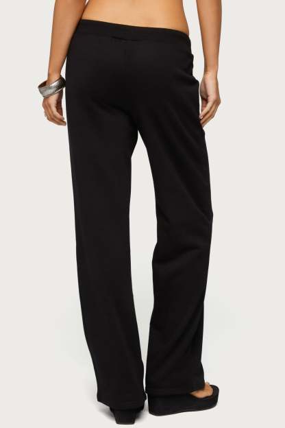 Quinn Straight Leg Sweatpants - BLACK