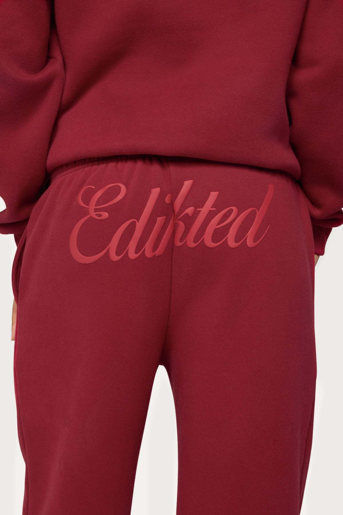 Miss Edikted Sweatpants - BURGUNDY