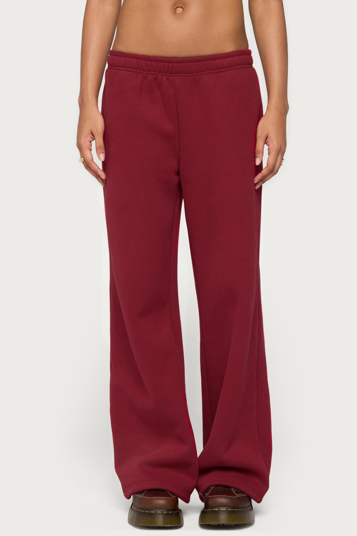 Miss Edikted Sweatpants - BURGUNDY