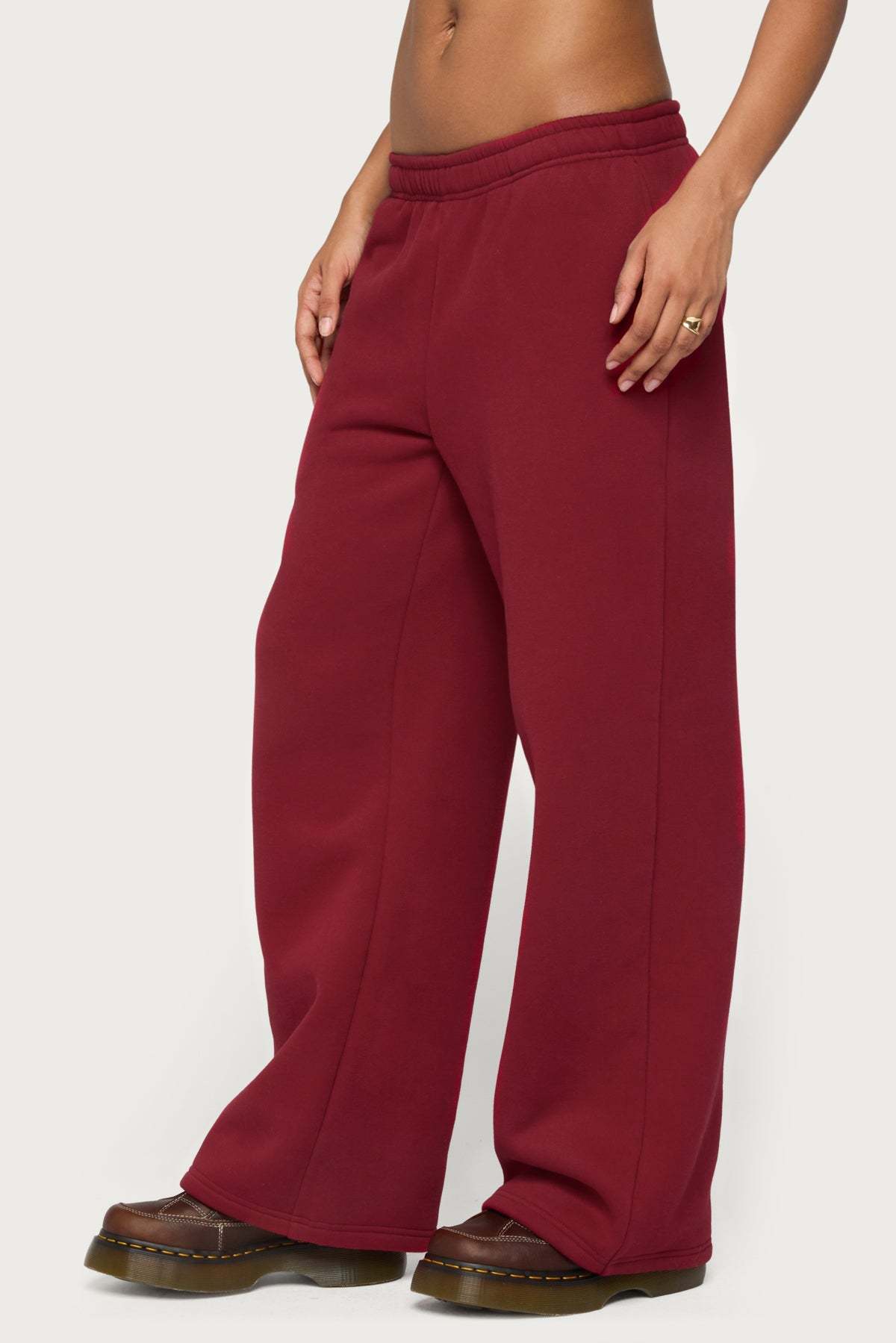 Miss Edikted Sweatpants - BURGUNDY