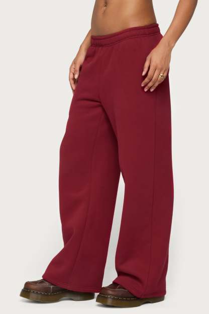 Miss Edikted Sweatpants - BURGUNDY