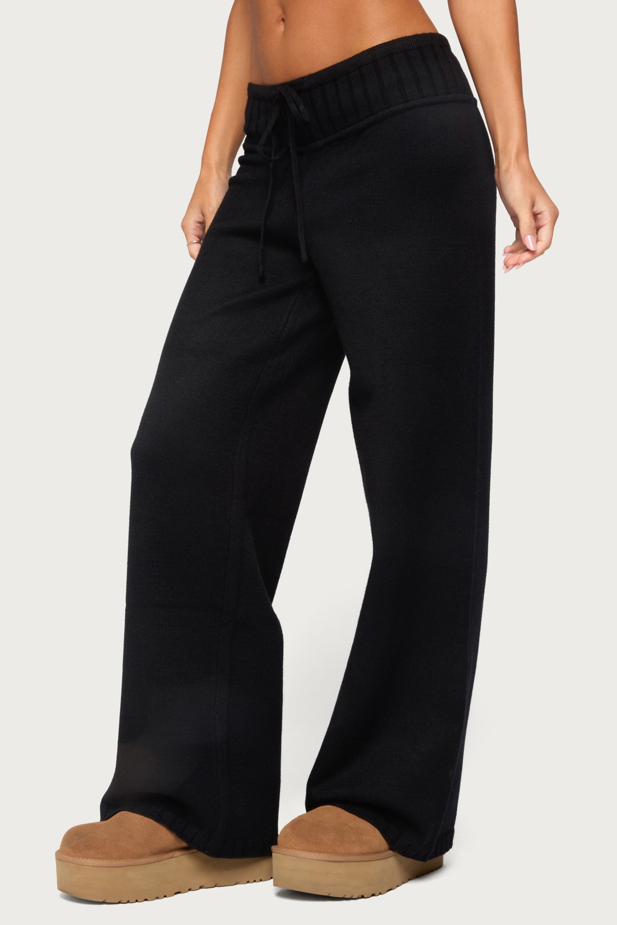 Russell Straight Leg Knit Pants - BLACK