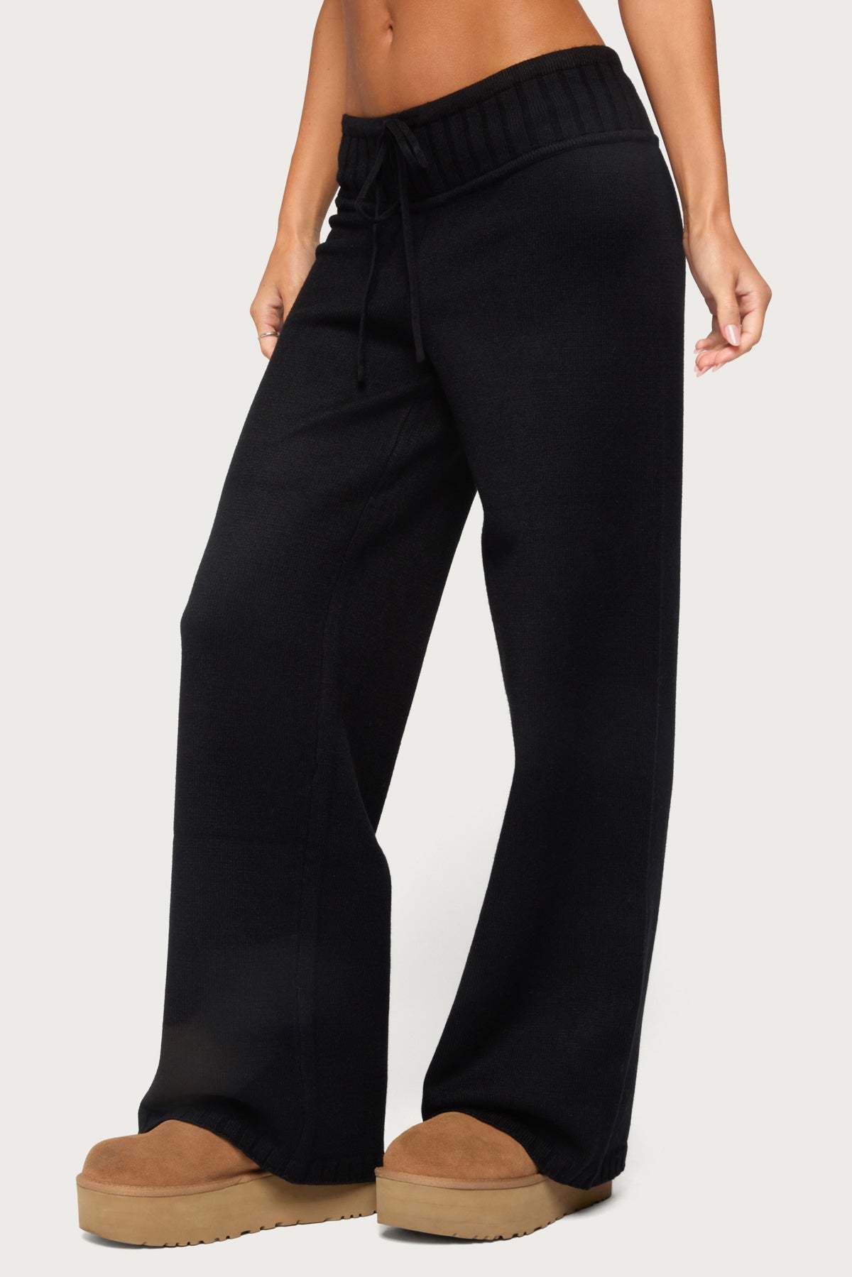 Russell Straight Leg Knit Pants - BLACK
