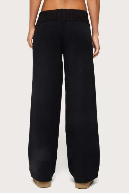 Russell Straight Leg Knit Pants - BLACK