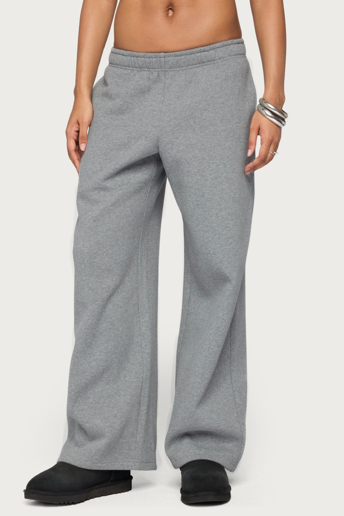 Forever Edikted Sweatpants - GRAY-MELANGE