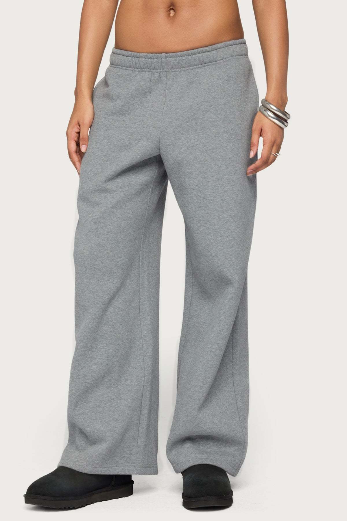 Forever Edikted Sweatpants - GRAY-MELANGE