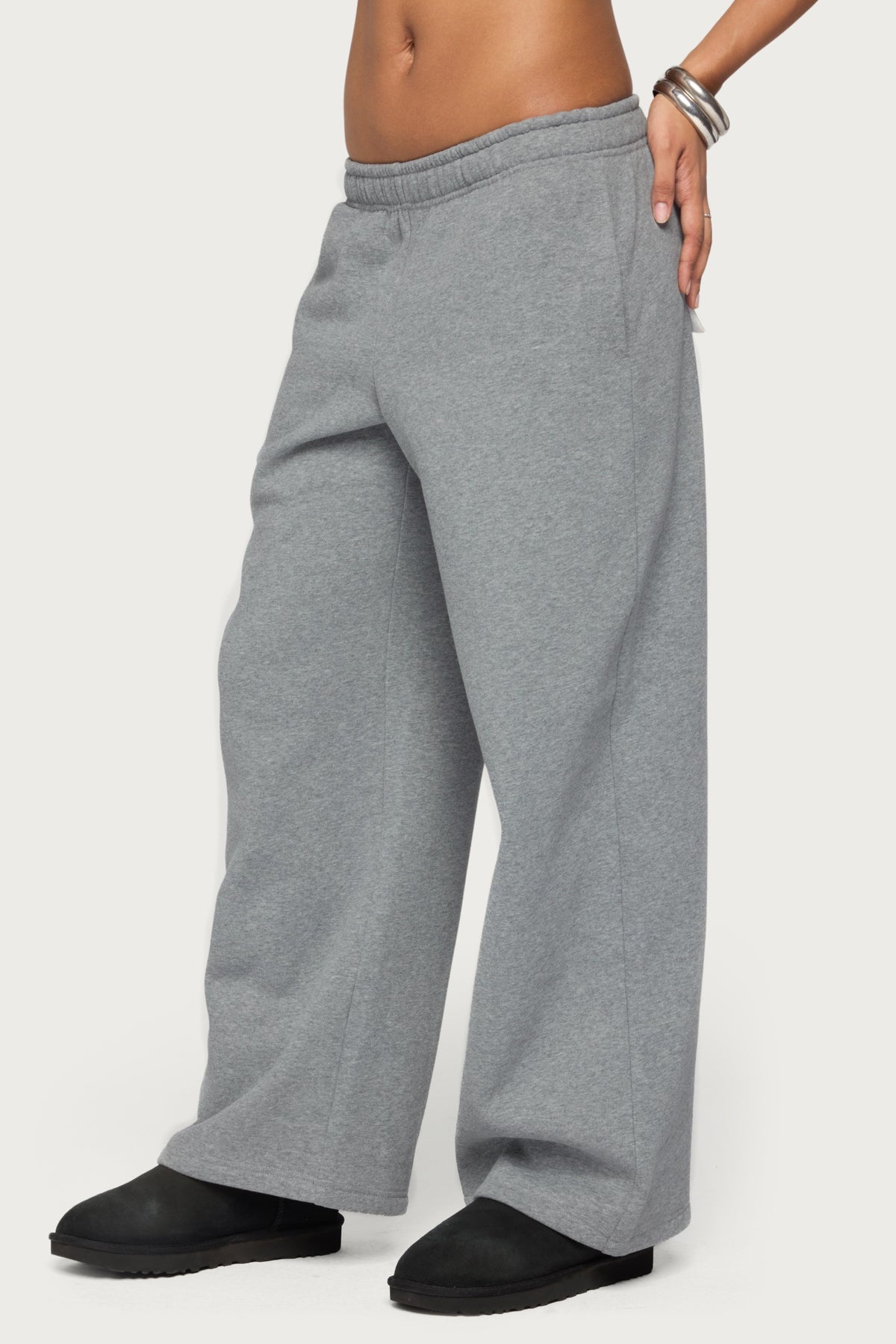 Forever Edikted Sweatpants - GRAY-MELANGE