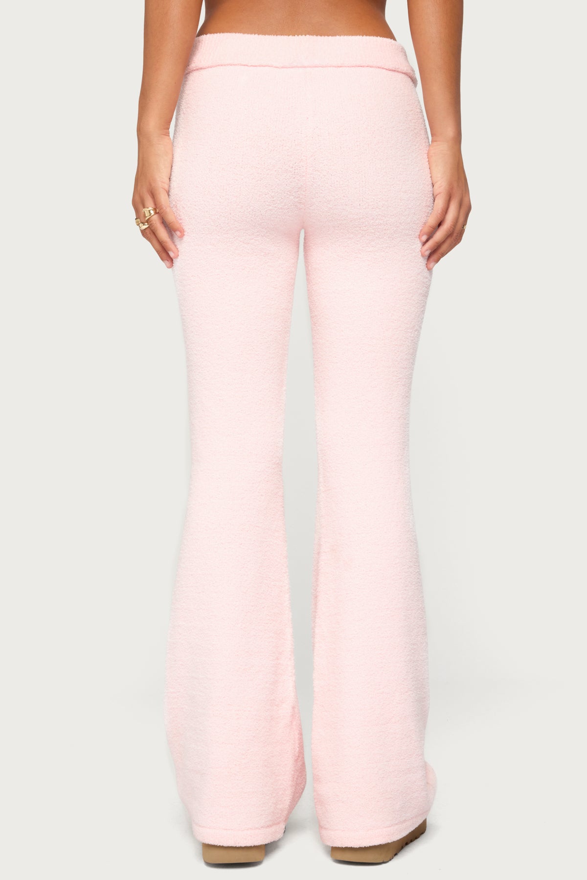 Plush Flared Pants - LIGHT-PINK