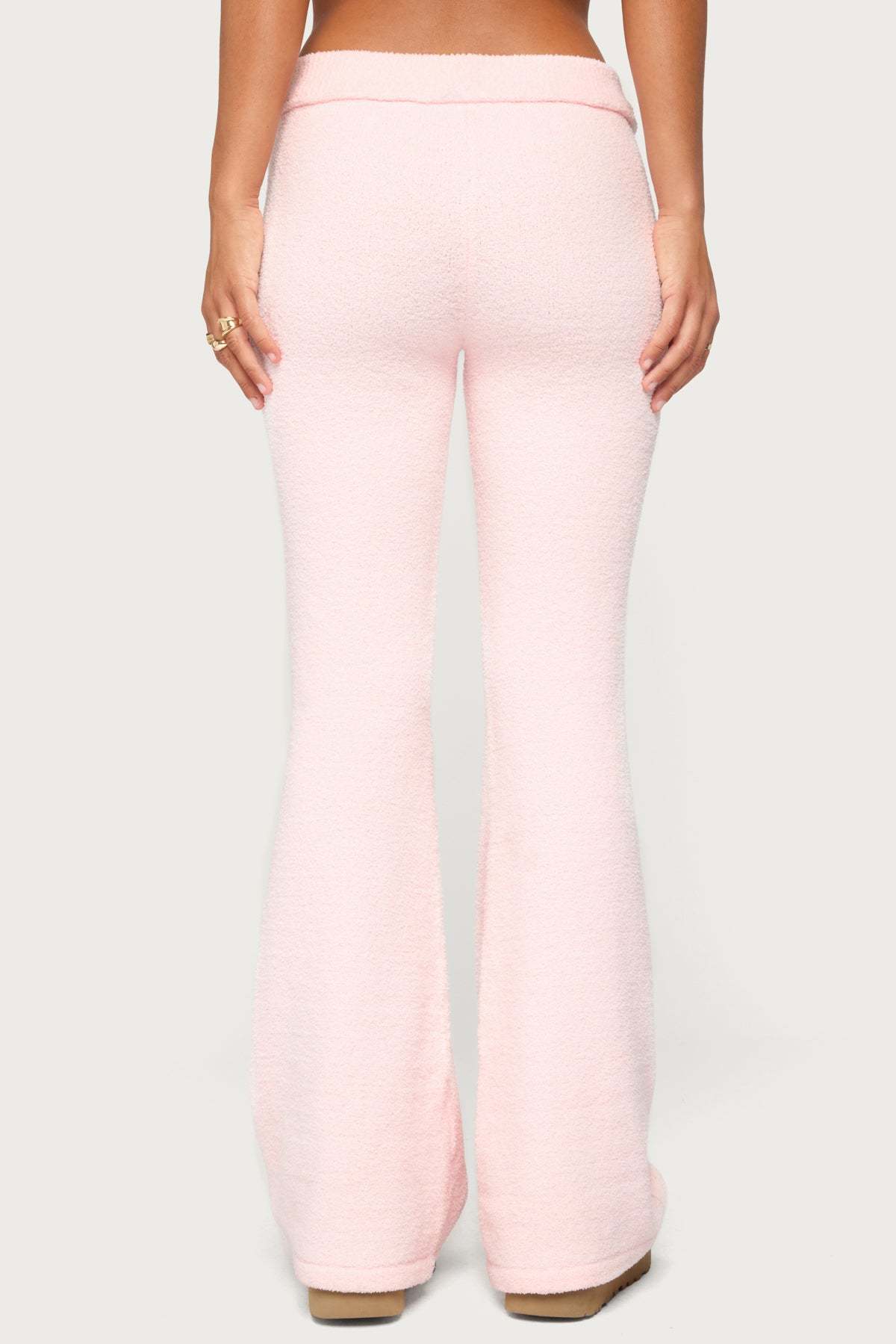 Plush Flared Pants - LIGHT-PINK