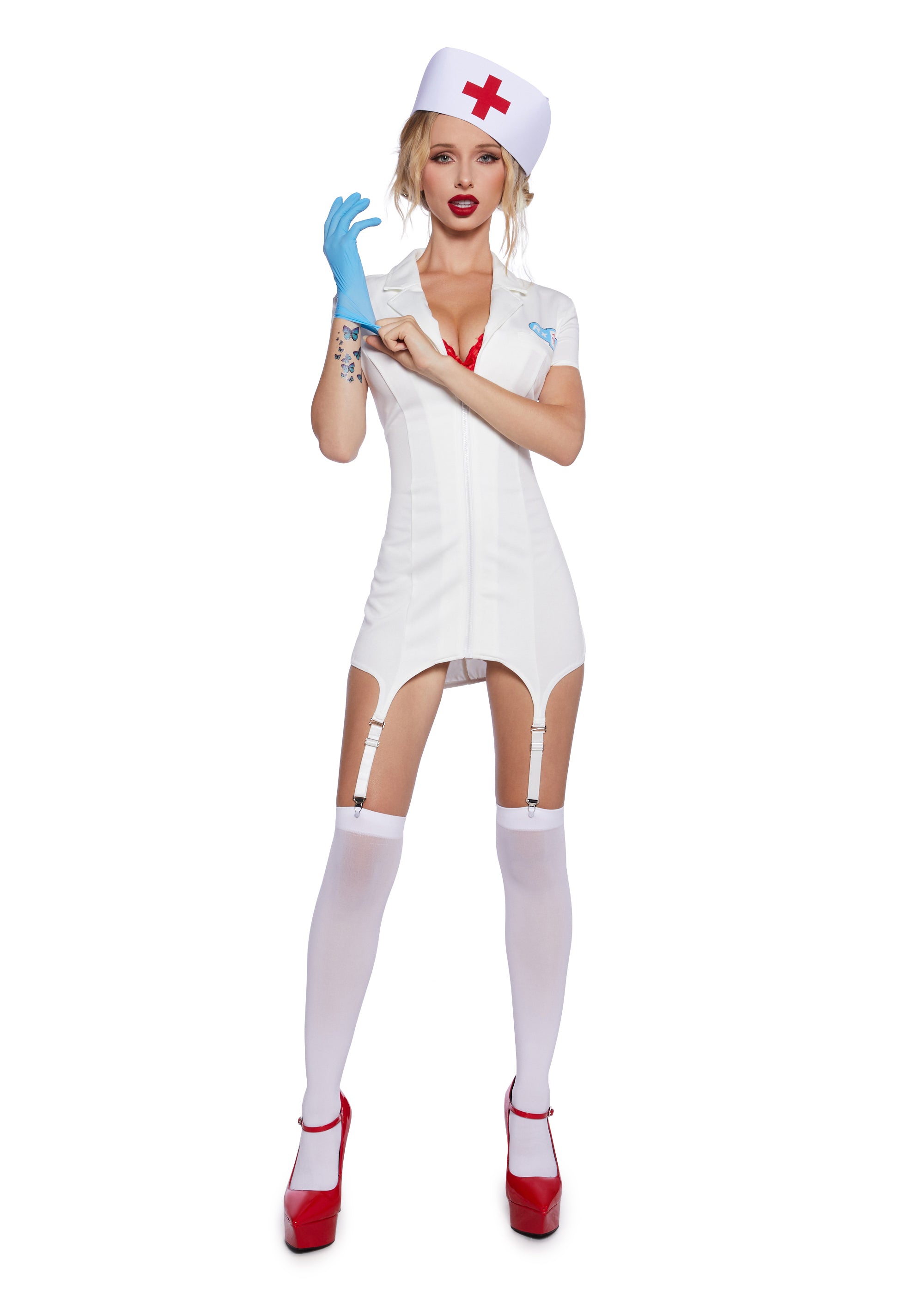 Pop Punk Nurse Costume - WHITE