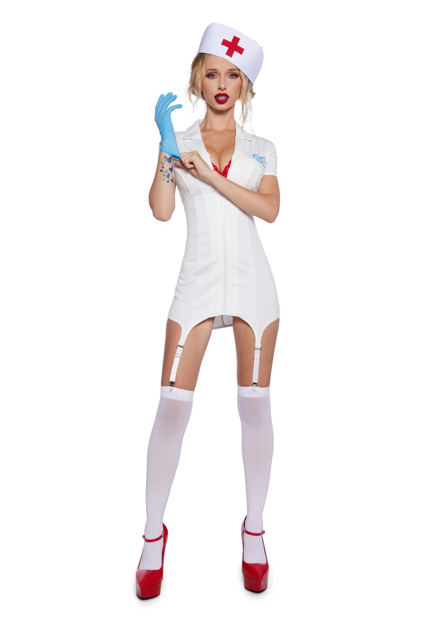 Pop Punk Nurse Costume - WHITE