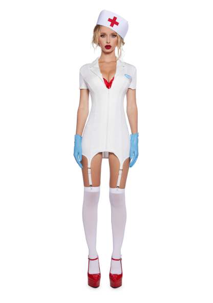 Pop Punk Nurse Costume - WHITE
