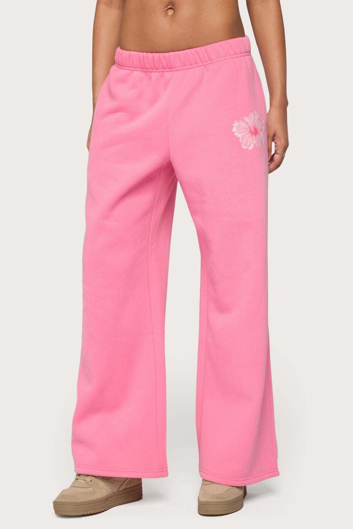 Tropical Bloom Sweatpants - HOT-PINK