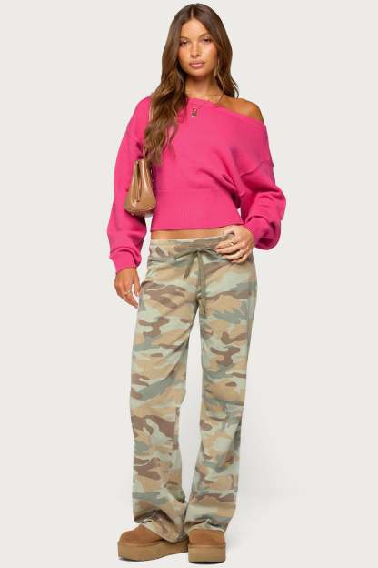 Ravenna Off Shoulder Sweater - MAGENTA
