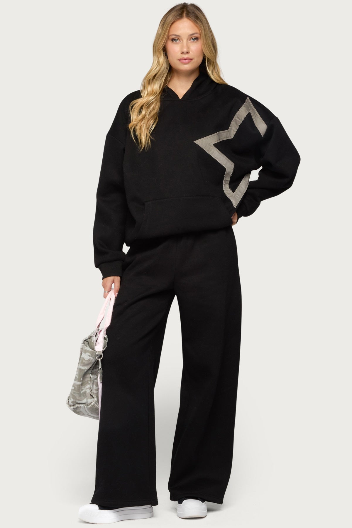 Starly Straight Leg Sweatpants - BLACK
